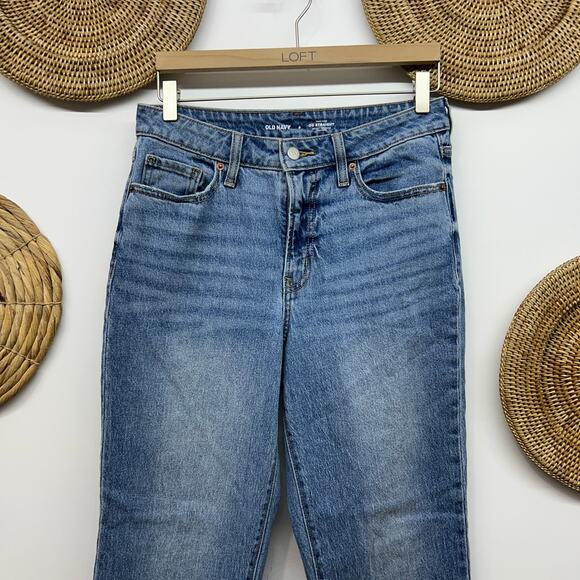 Old Navy High Rise OG Straight Leg Jeans 6 Blue Denim - Picture 3 of 5